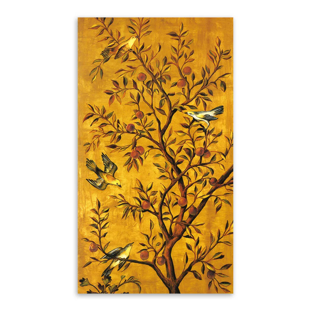 3 Фортуны деревья Темный современный ВИНТАЖНЫЙ ПЛАКАТ ПЕЧАТЬ Птица Животное