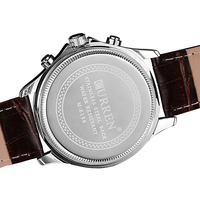 Original CURREN Top Brand Men Business Leather Wristwatches Male Luxury Sports Waterproof Watch relogio masculino 8138 | Наручные часы
