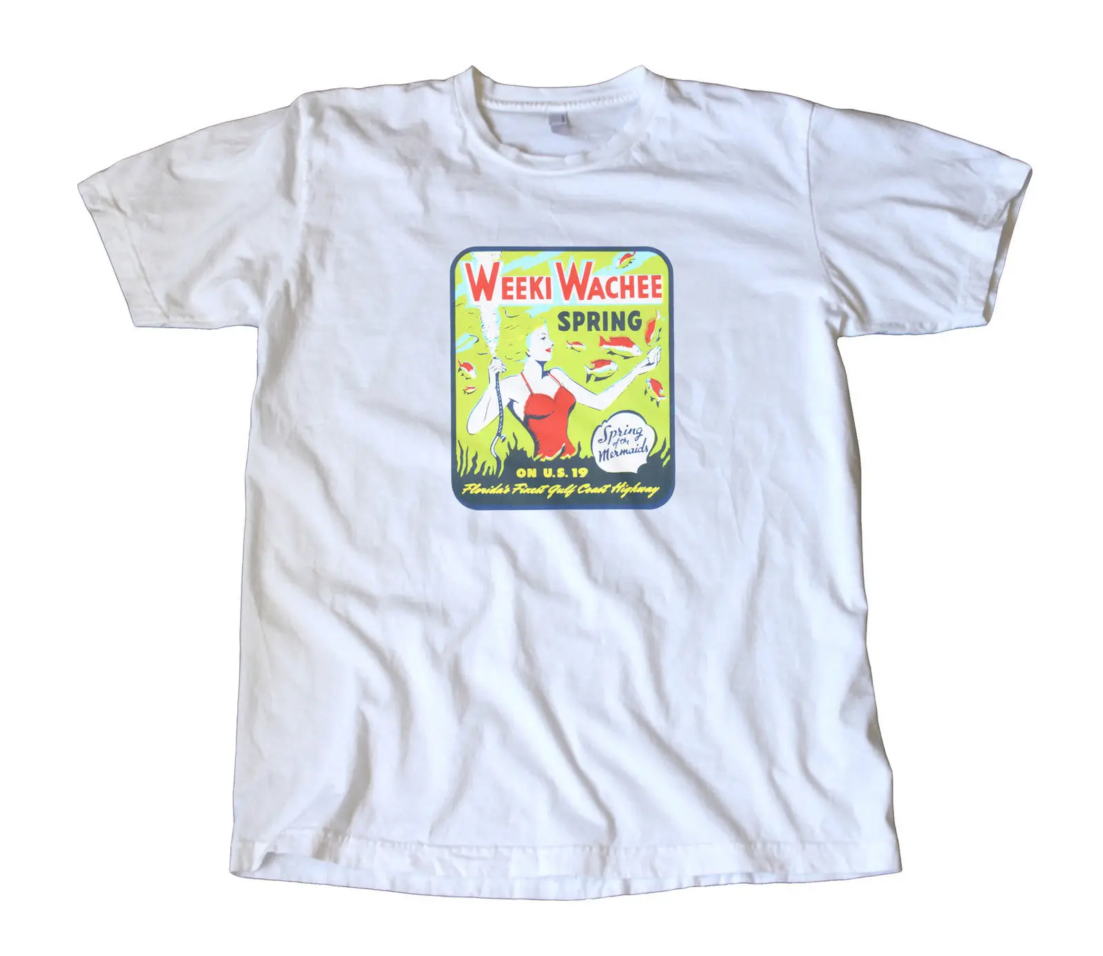 Weeki Wachee Florida vintage Travel Decal Футболка-русалки! Новые футболки модный стиль Мужская