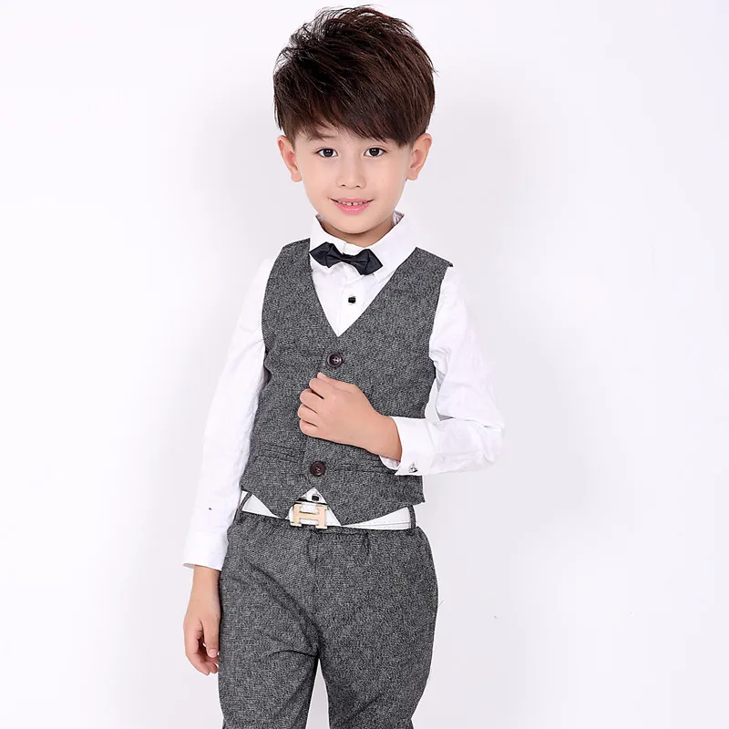 Spring And Fall Formal Children Boy Suit Boy Custom Suit Dress Costume Boy Wedding Children's Wear Three-Piece Set