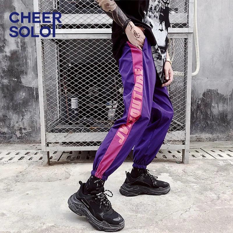 CheerSolo хип хоп повседневные штаны мужские фиолетовые спортивные джоггеры