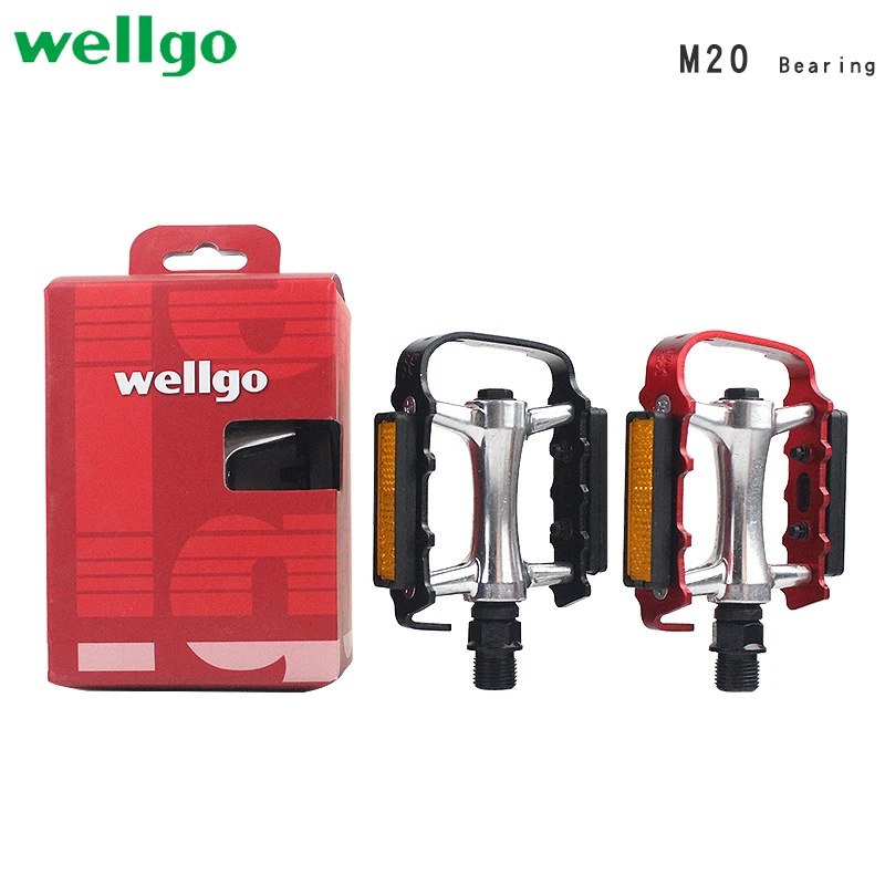 Wellgo-pedales M20 para bicicleta de montaña, accesorio para bici plegable de carretera, rodamiento, con señal Anti-falsificación, piezas de bicicleta