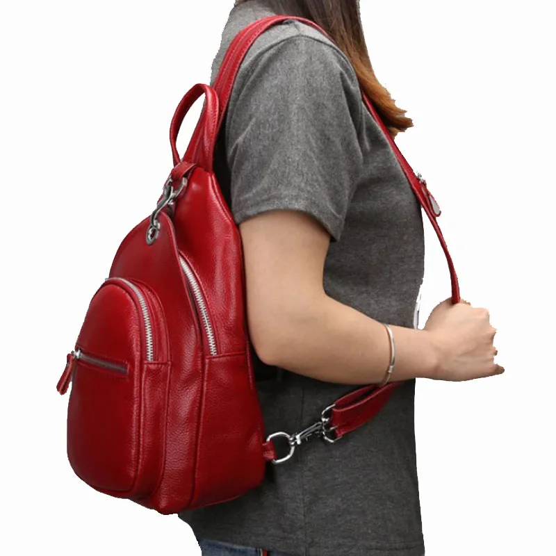 Модный женский рюкзак сумка из натуральной кожи нагрудная для девочек школьные