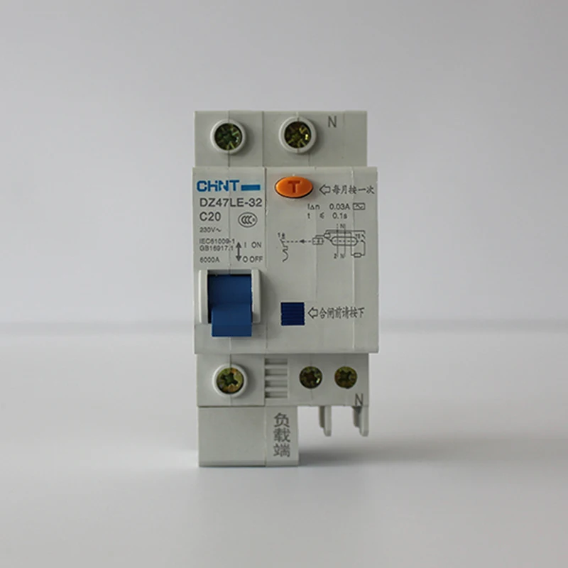 Выключатель DZ47LE 32 1P + N C20 CHNT автоматический выключатель 230V 20A 1 фазный