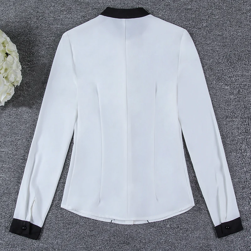 Lenshin контрастный воротник тонкая женская розовая рубашка одежда стиль Офис Леди