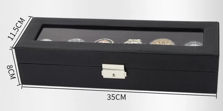 Кожаная Коробка для часов из углеродного волокна держатель ювелирных изделий