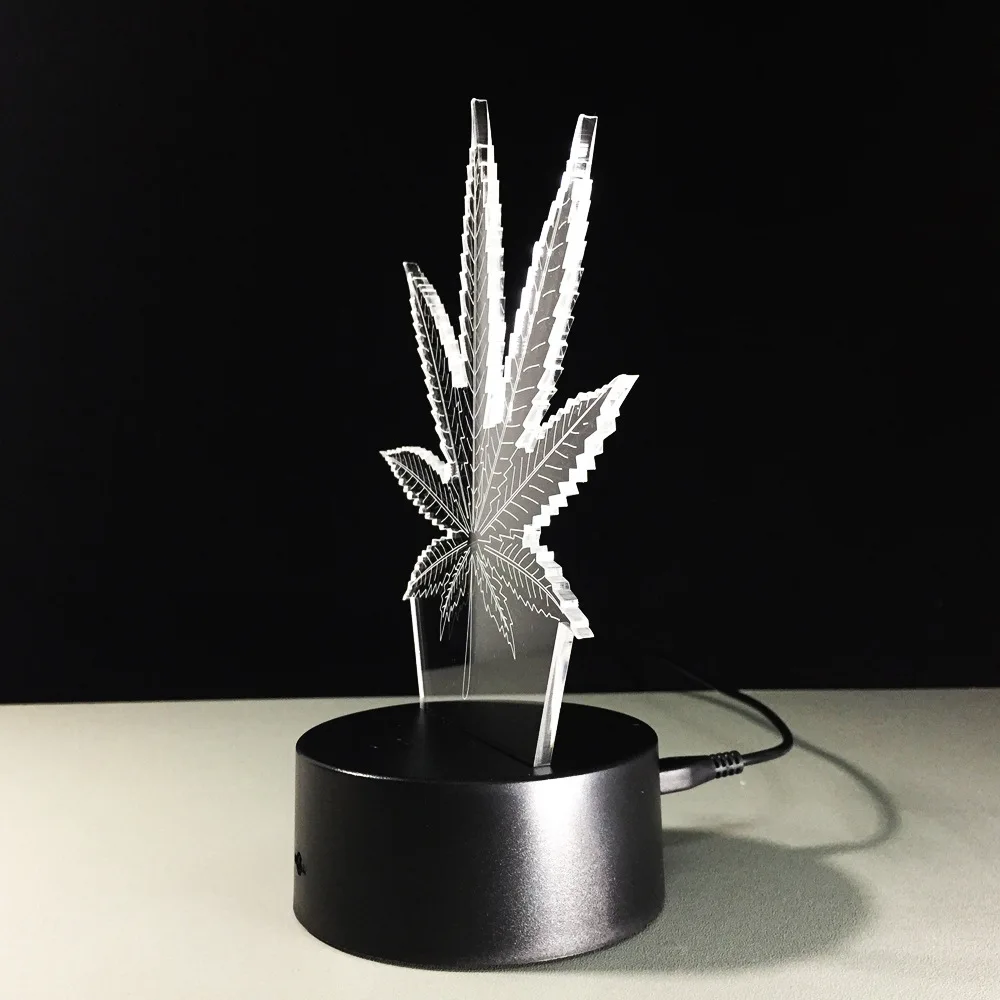 Акриловый 3d ночник в виде кленового листа лампа с Usb разъемом и сенсорным