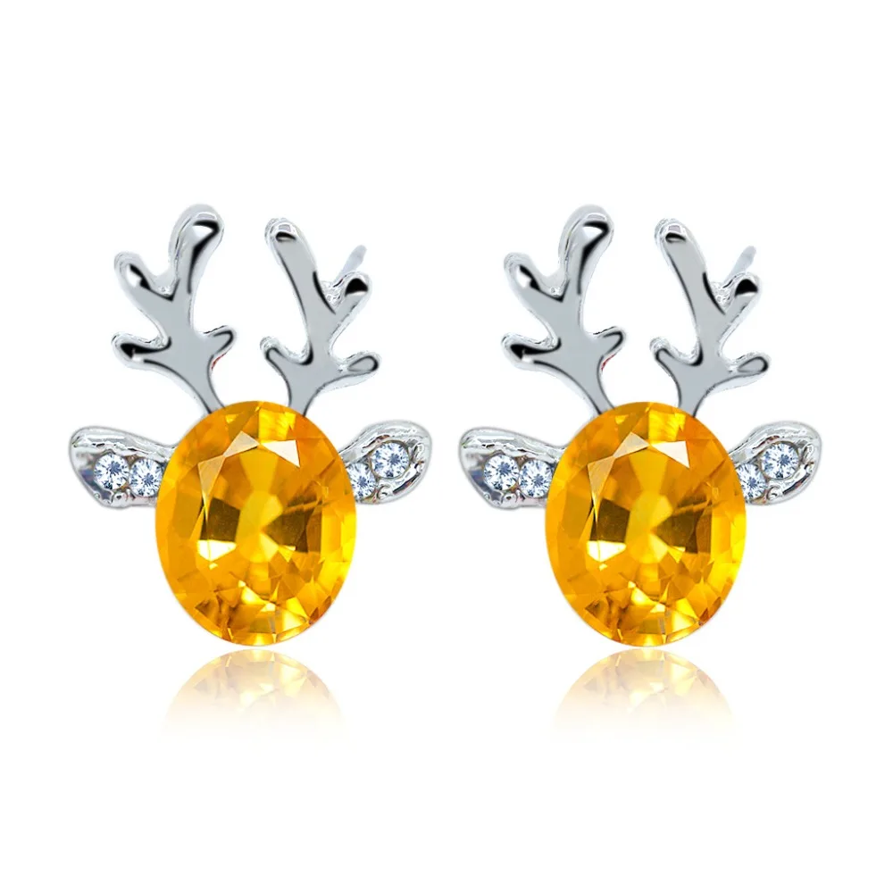Luxury Crystal Earrings luxury three dimensional Christmas reindeer earing Deer for Women Girl Gift SP-50 | Украшения и