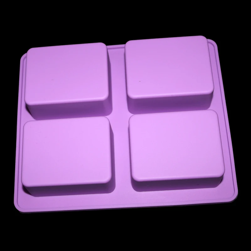 4 отверстия свеча квадратная форма Счастливое дерево пищевое Силиконовое мыло