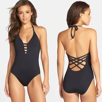 swimwear 2021 one piece swimsuit women bandage vintage brazilian beachwear solid print bathing suit retro monokini swimsuit 2xl