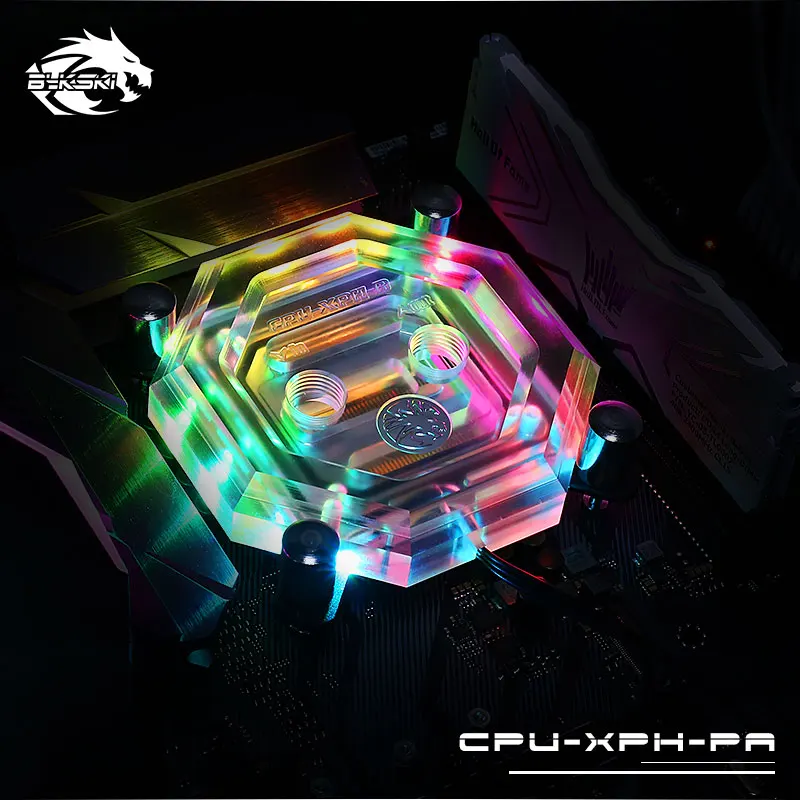 Bykski CPU XPH PA. RBW водный блок Lightings syetem совместим с AURA Для Lga775/115x/2011/771|Кулеры и системы