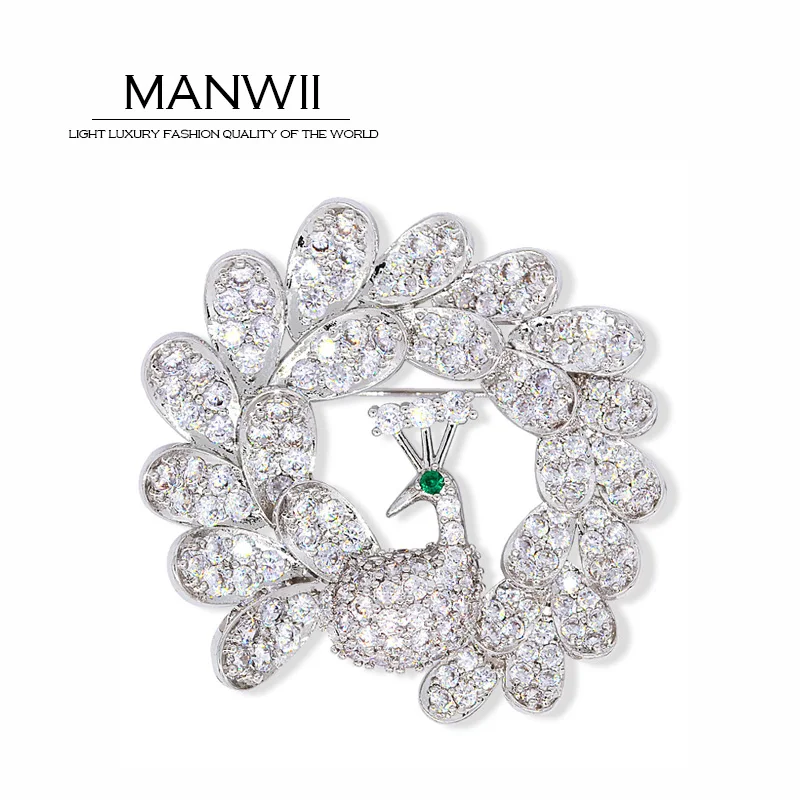 hot sale leaf rhinestone large brooches enamel pin Australia crystal Peacock vintage for wedding bouquets AA048 | Украшения и