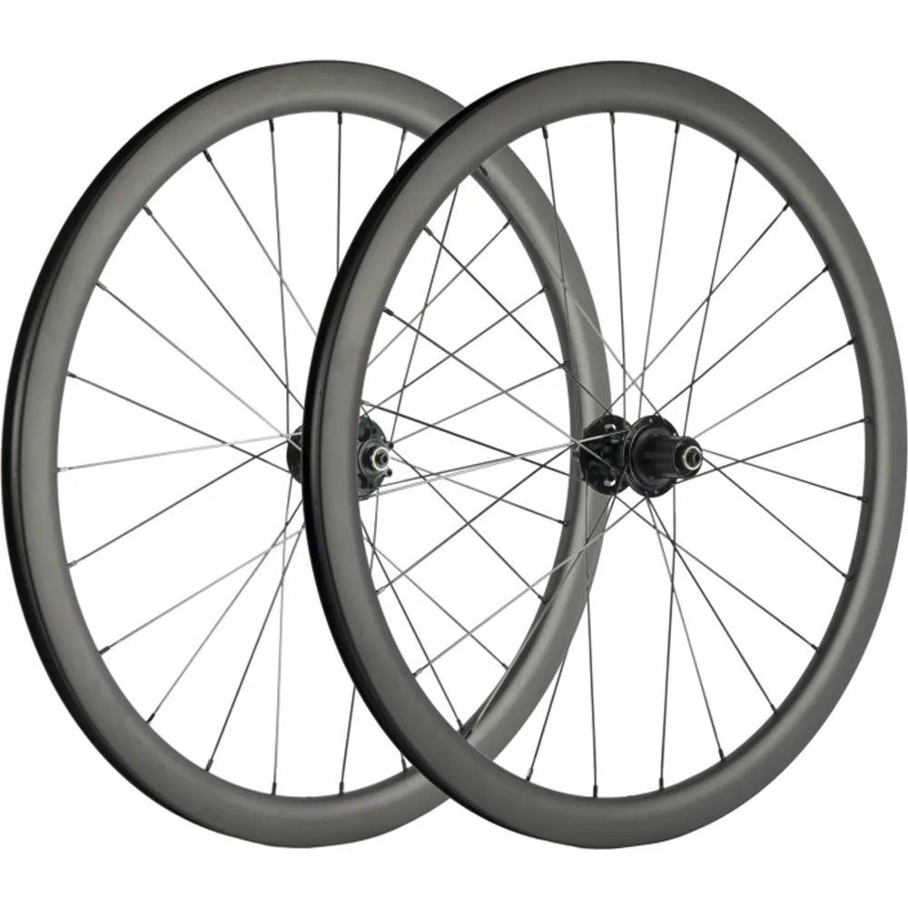 700C Six bolts Disc Brake Wheelset 40mm Carbon Wheels Clincher Road Bike Bicycle QR/Alex Thru System |
