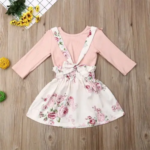 2 шт. футболка с коротким рукавом и оборками + юбка цветочным принтом | Мать