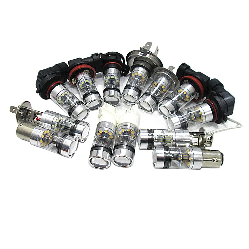 2 шт. белый H1 H3 H4 H7 H8 H11 светодиодный 9005/9006 1156 1157 высокое Мощность 12SMD P100W