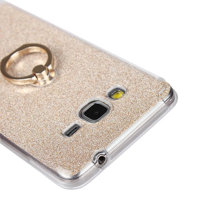 Роскошный силиконовый чехол с держателем для Samsung Galaxy Grand Prime прозрачный мягкий