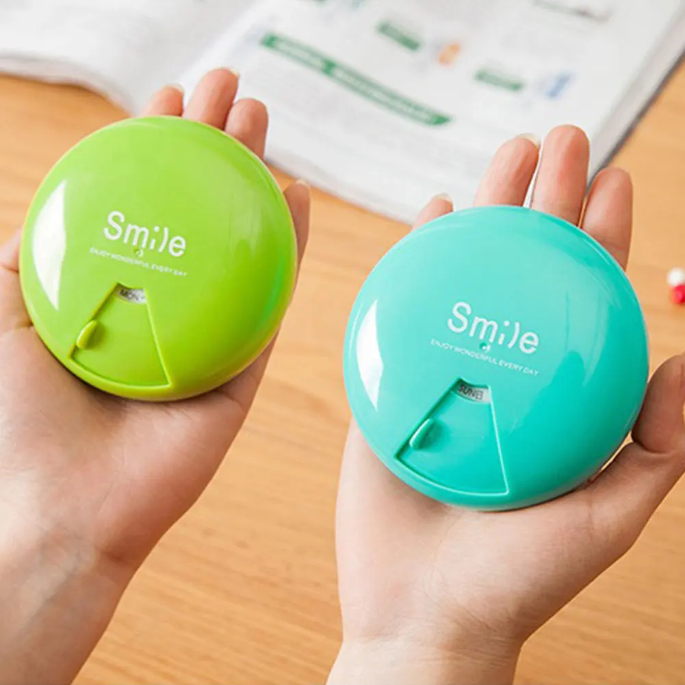 Переносная вращающаяся коробка для таблеток Smile с буквенным принтом Дорожный