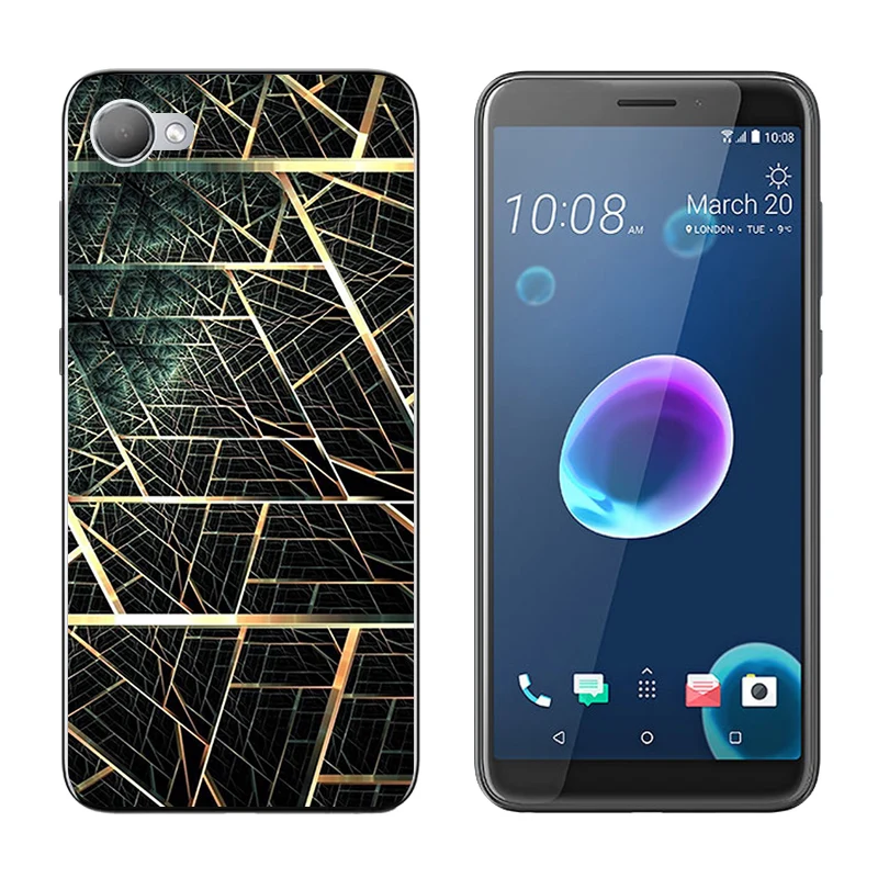 TPU for HTC Desire 12 Fitted Case 5.5 inch Soft Ultra Thin Silicone Cell Phone Cover Triangle Printing |