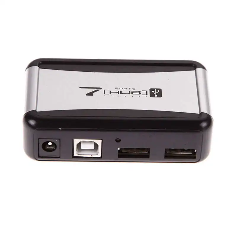 Eu Plug External Hub 7 Usb 2.0 Ports With Multi-Socket Power Supply Slot For Notebook Pc Mac | Электроника