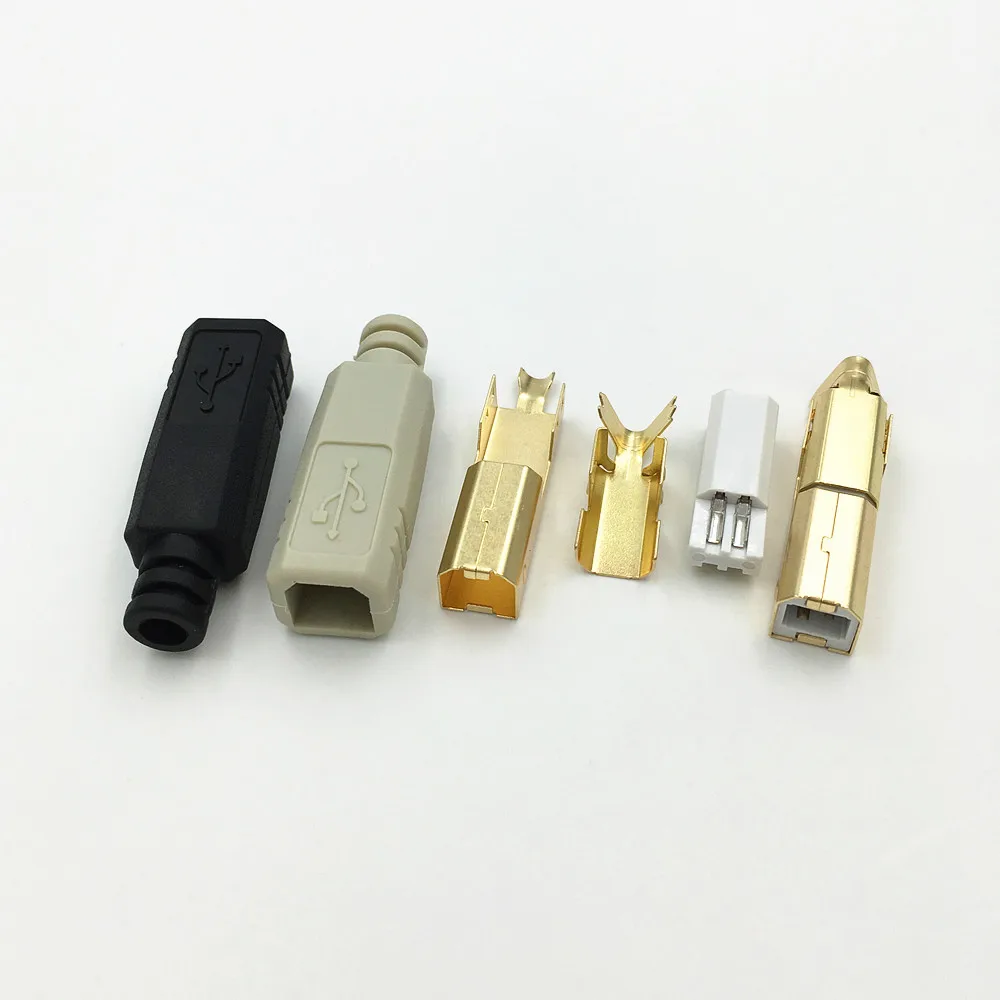 Позолоченный разъем USB 2 0 B Type 4 Pin для принтера шт. переходник в сборке припоя