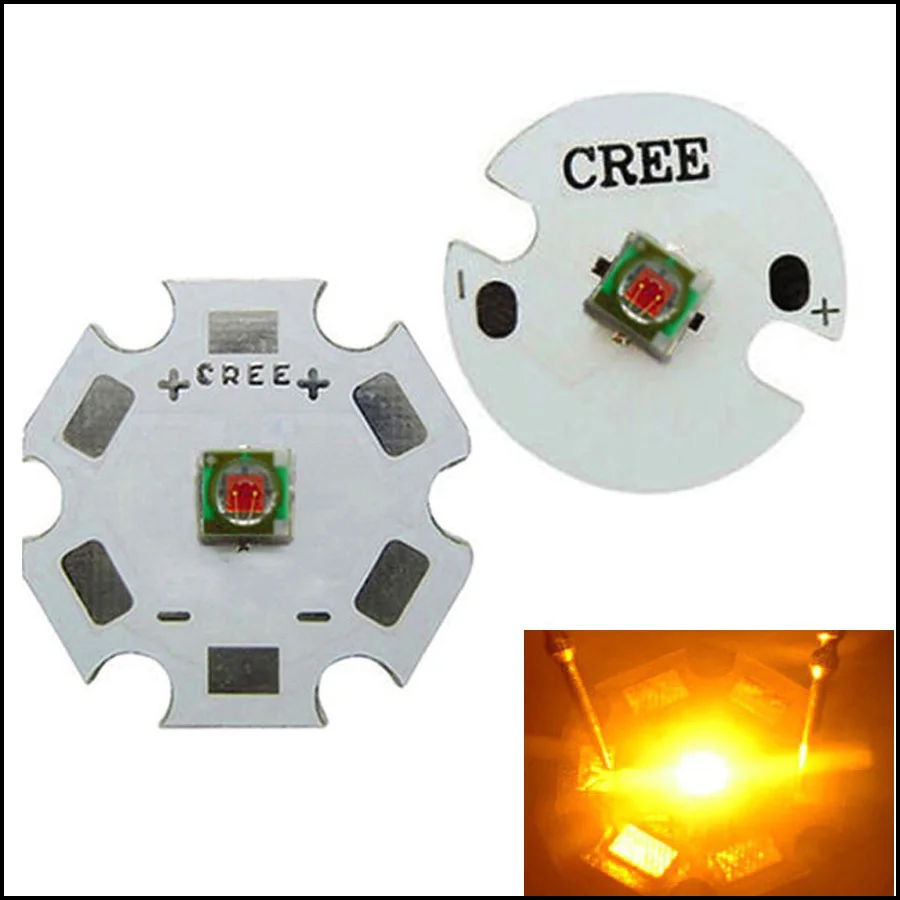 

5PCS Original 3W Cree XLamp XPE XP-E Yellow 580nm~585nm LED Light Lamp With 16mm/20mm PCB Star Base