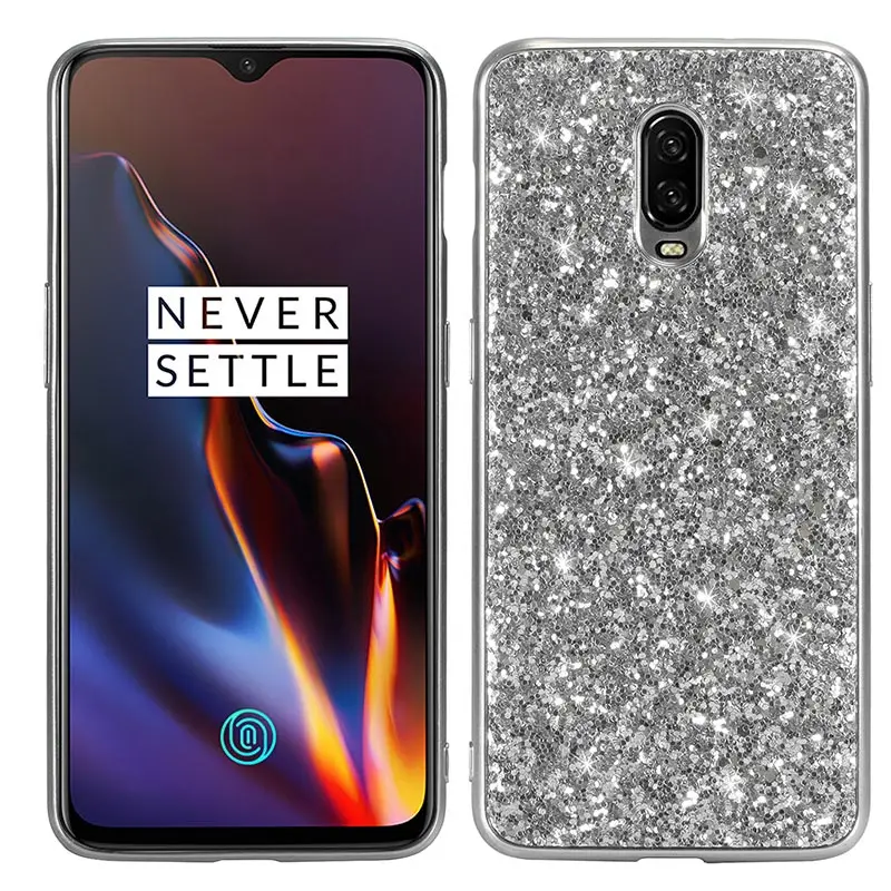 Роскошный блестящий чехол для телефона Oneplus 6 T сверкающий с блестками Чехлы