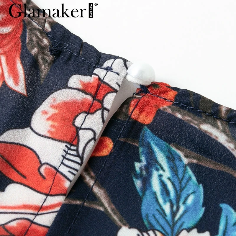 Женское длинное платье в стиле бохо Glamaker элегантное голубое повседневное с