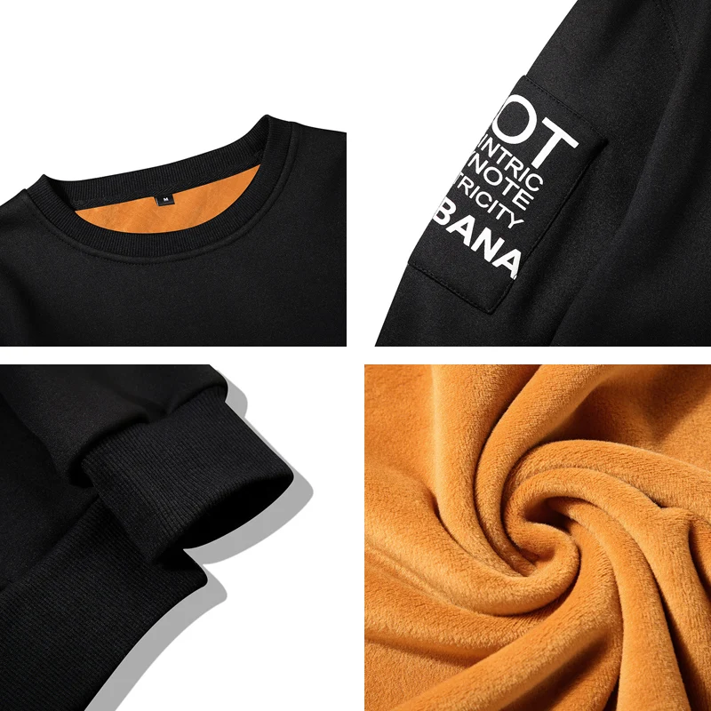 2018 Winter Sweatshirt Men Fashion Hoodies Mens Casual Outwear New Arrival Men's Pullover Sweatshirts Fit Plus Size | Мужская одежда