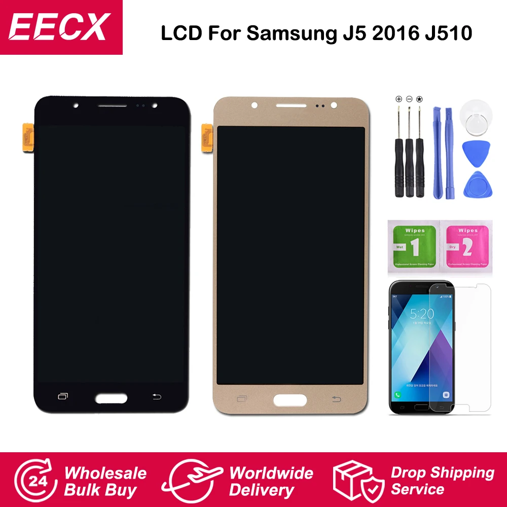ЖК дисплей J510 для Samsung Galaxy J5 2016 SM J510F J510FN J510M J510Y J510G с сенсорным экраном и