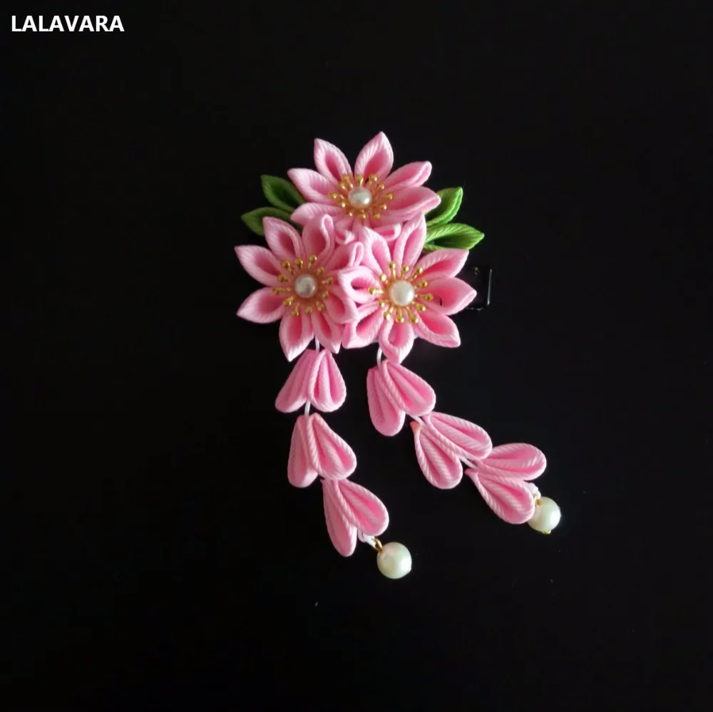 LALAVARA 10 шт. японские кимоно заколки kanzashi цветок заколки для волос для женщин детей девочек аксессуары для волос
