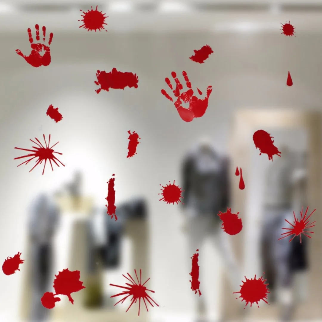 Halloween Scary Bloody Handprint Footprint Window Clings Door Cover Party Decor 2019 Newest | Дом и сад