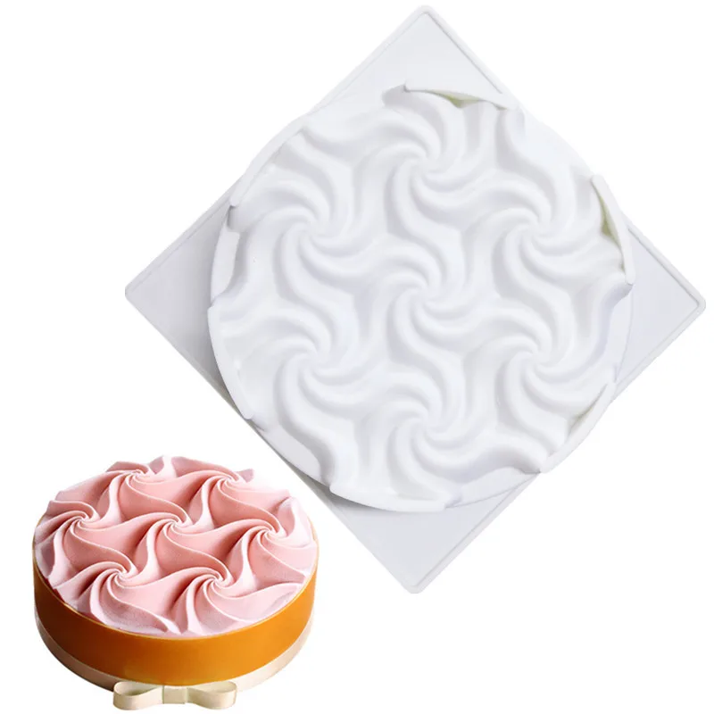 Cream flower SHENHONG, новинка, спиральная форма Honeycom, силиконовая форма для украшения торта, форма для выпечки, форма для муссов и десертов, Кондитерская форма, Bakewar bakvormen - Цвет: Cream flower