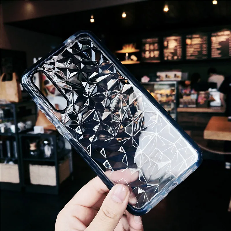 Black Чехол для huawei P10 P20 P30 Pro Lite Роскошный Блестящий 3D Алмазный Узор прозрачный мягкий ТПУ чехол для huawei Mate20Pro Honor 10 Nova4 - Цвет: Black