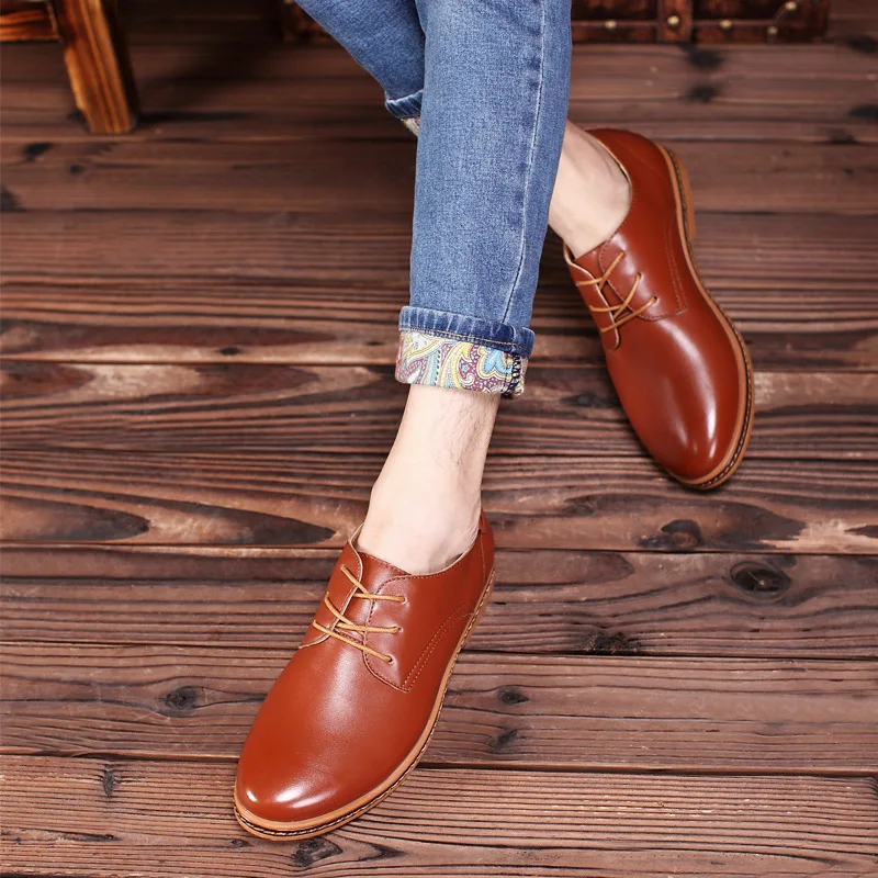Мужские деловые кожаные туфли на шнуровке размеры 38 47|shoes large size|shoes newshoes business |