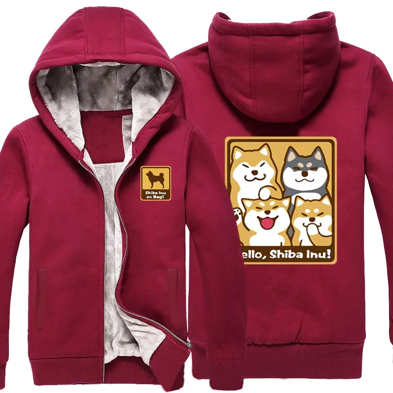 Симпатичная Толстовка Doge зимнее пальто Шиба-ину куртка Новые Горячие мужские