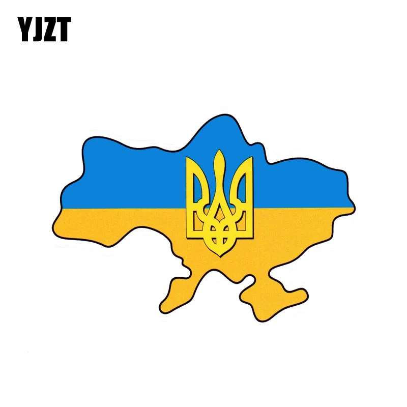 Автомобильная наклейка YJZT 14 9 см х 10 3 украинский флаг трезубец карта украинские