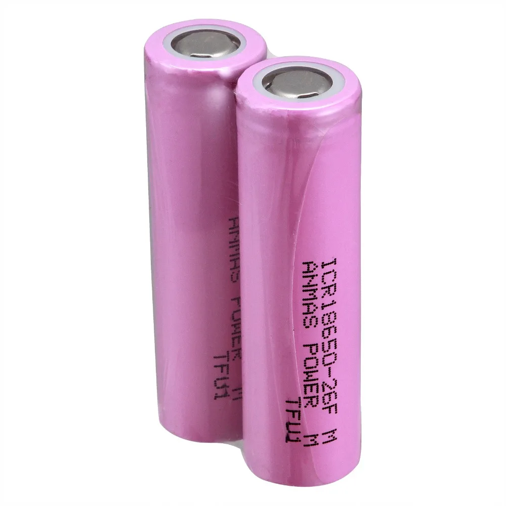 Anmas Power 3.7V 18650 Rechargable Batteries 2600mA ICR18650-26F Battery Pink Flat Top lithium battery | Электроника