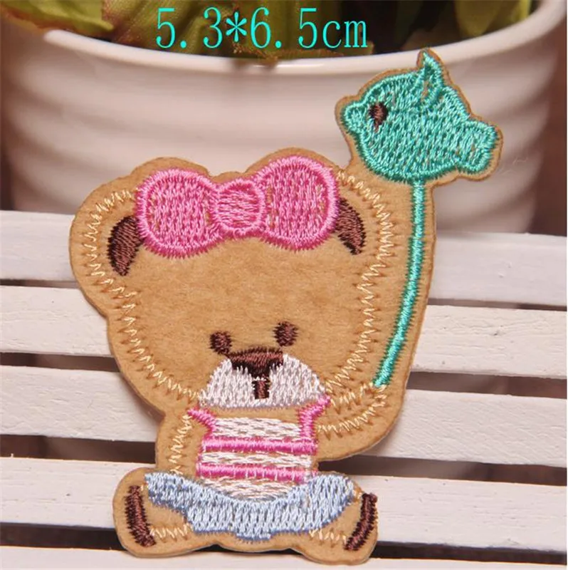 Послушание 8 шт. вышитые патч Носки с рисунком медведя из мультика на Нашивки