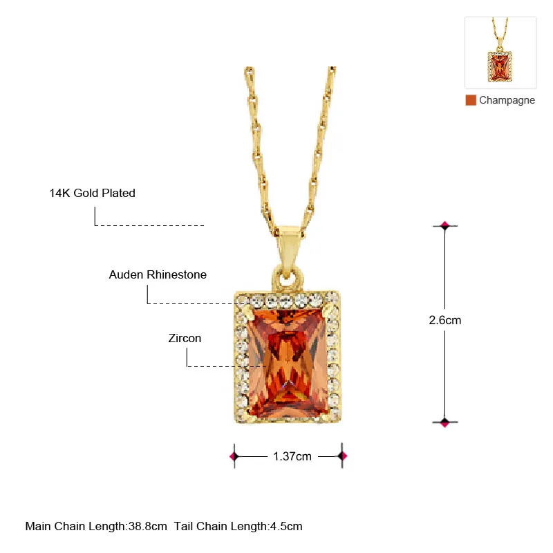 Neoglory стразы aaa циркон светильник на цепочке желтое золото цвет модные ожерелья