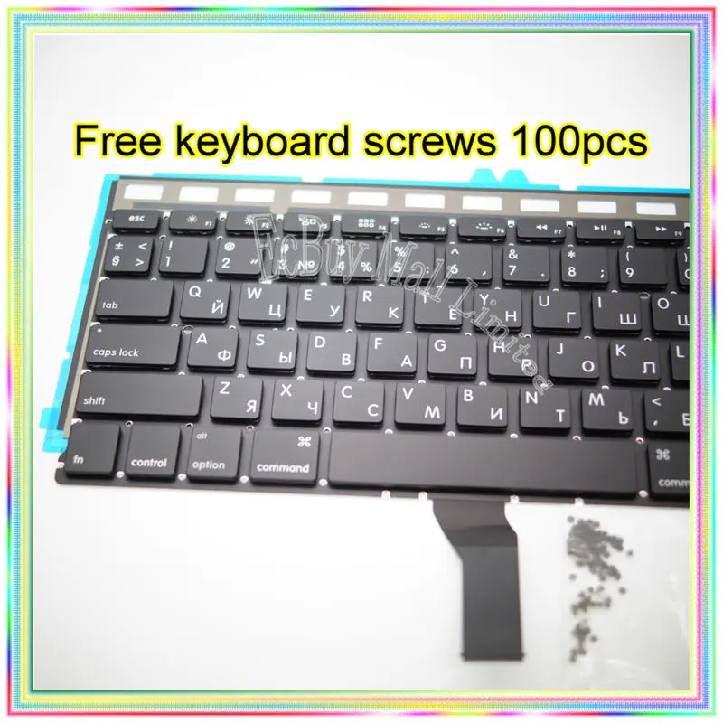 Новая маленькая русская клавиатура с подсветкой RS + винты для клавиатуры 100 шт.