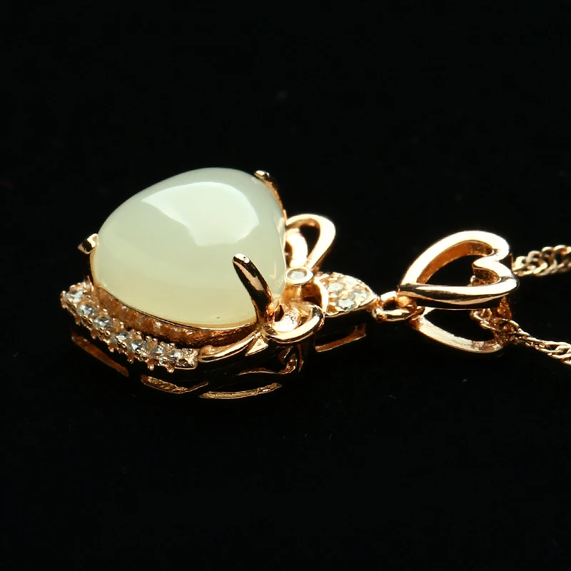 Hetian stone white heart-shaped fashion new heart only your necklace pendant | Украшения и аксессуары