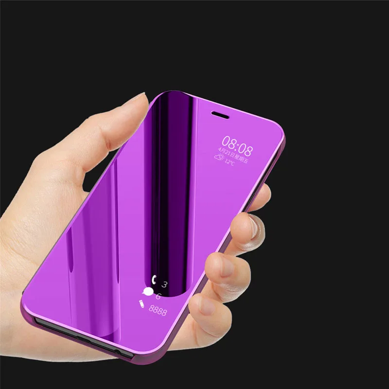 Зеркальный кожаный флип чехол для Huawei Honor 7A 7C 8X Max Pro 8 Lite пластиковый защитный