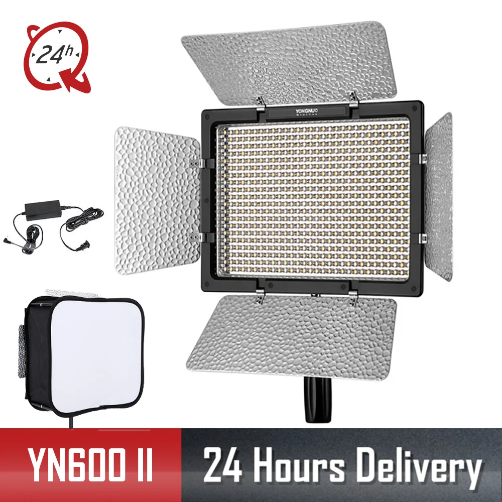 Светодиодный светильник Yongnuo YN600 II YN600L II 3200 K-5500 K+ адаптер переменного тока+ софтбокс