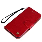 Кожаный чехол для мобильного телефона HuaWei Y6 2018, Стильный чехол-кошелек с откидной крышкой, Одноцветный роскошный