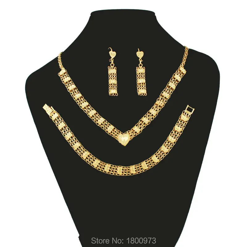 Женский комплект ювелирных изделий Свадебный из колье серёг и браслета в