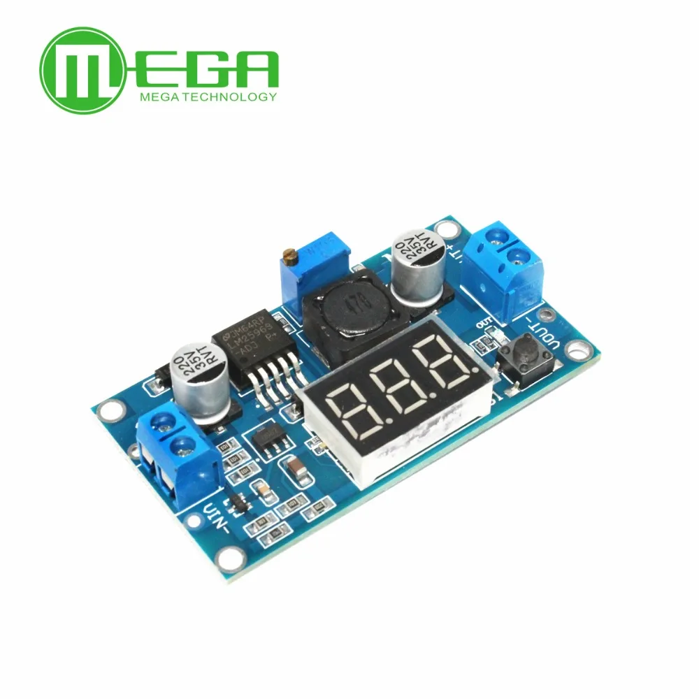 Дешевый LM2596 DC 4 0 ~ 40 до 1 3 37V Регулируемый понижающий модуль питания + светодиодный