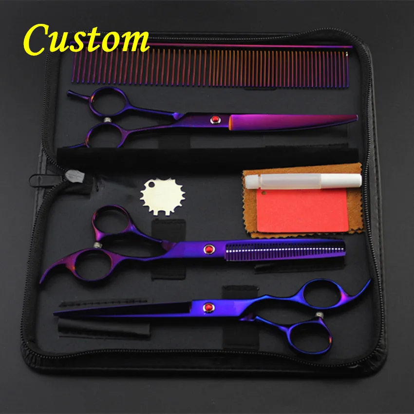 4 шт./компл. японские 440c pet 7 дюймовые ножницы для стрижки собак набор ножниц