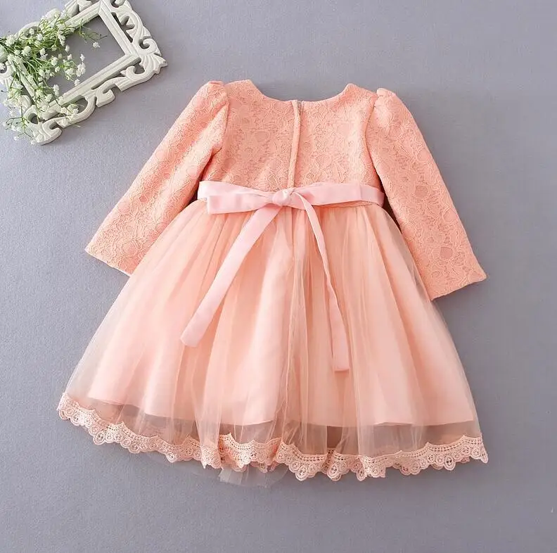 Детское платье с длинным рукавом для крещения 2017|dress mesh|dress bandagedress up baby s |