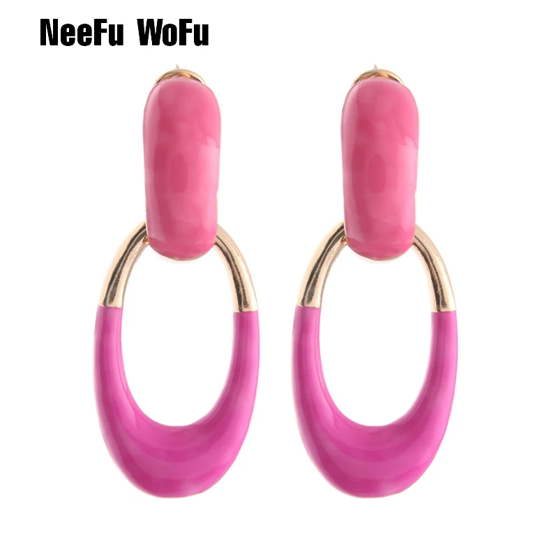 Длинные серьги-капли NeeFu WoFu из цинкового сплава брендовые большие серьги с