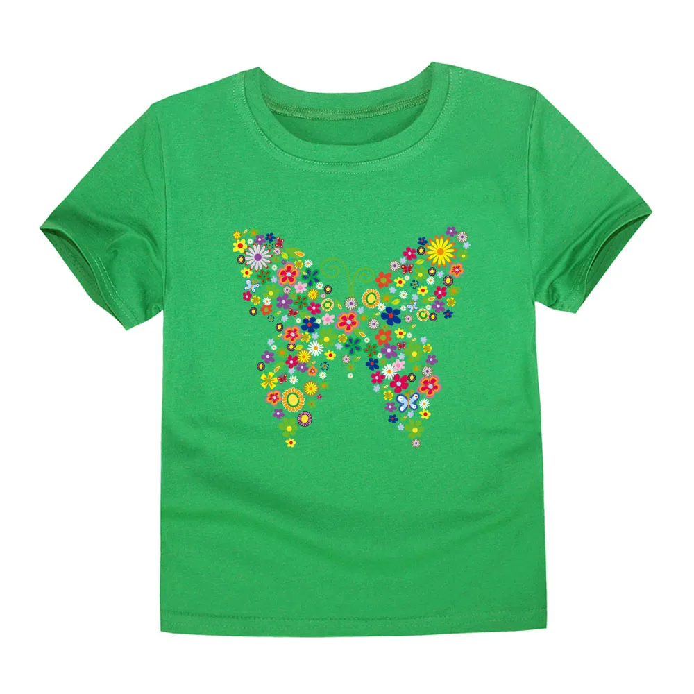 2021 футболки для маленьких девочек с 3D изображением бабочки Детская футболка